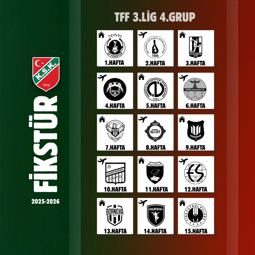 TFF 3.Lig 2025-26 Sezonu fikstürümüz belli oldu.