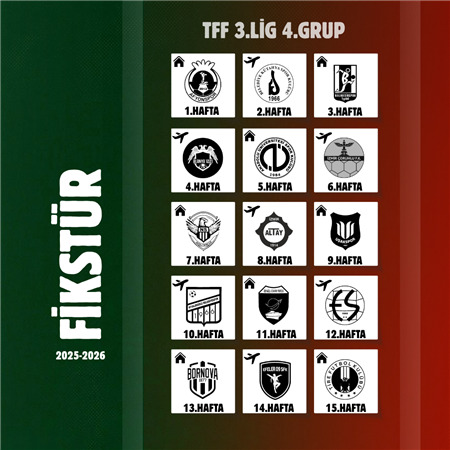 TFF 3.Lig 4.Grup 2025-2026 Sezonu fikstürümüz belli oldu!